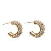Luxury CZ Pearl Stud Earrings Women Versatile Daily Wear