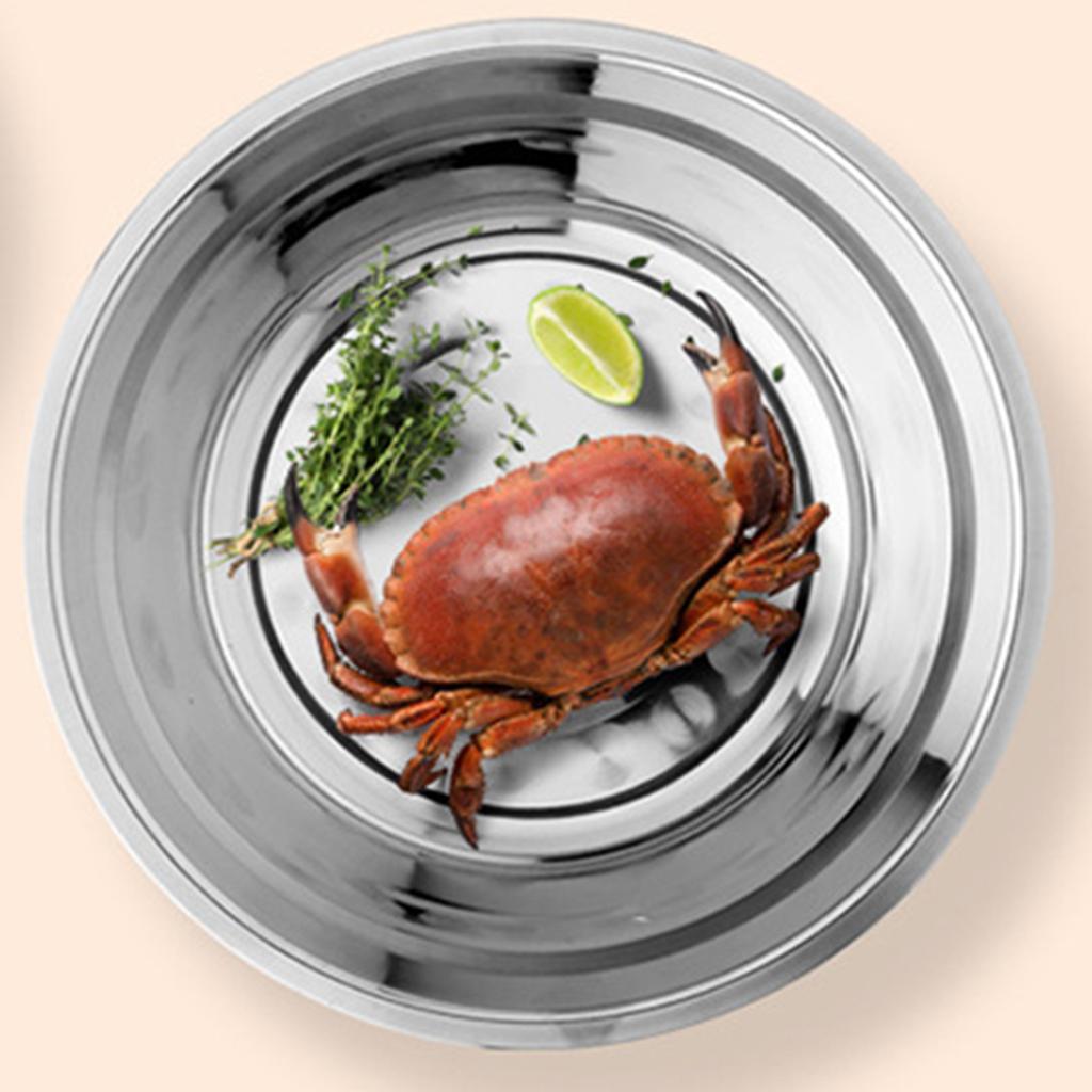 26cm Stainless Steel Basin Mixing Bowl Thicken Heavy Duty Deeper Edge Mirror Finish Salad Bowl
