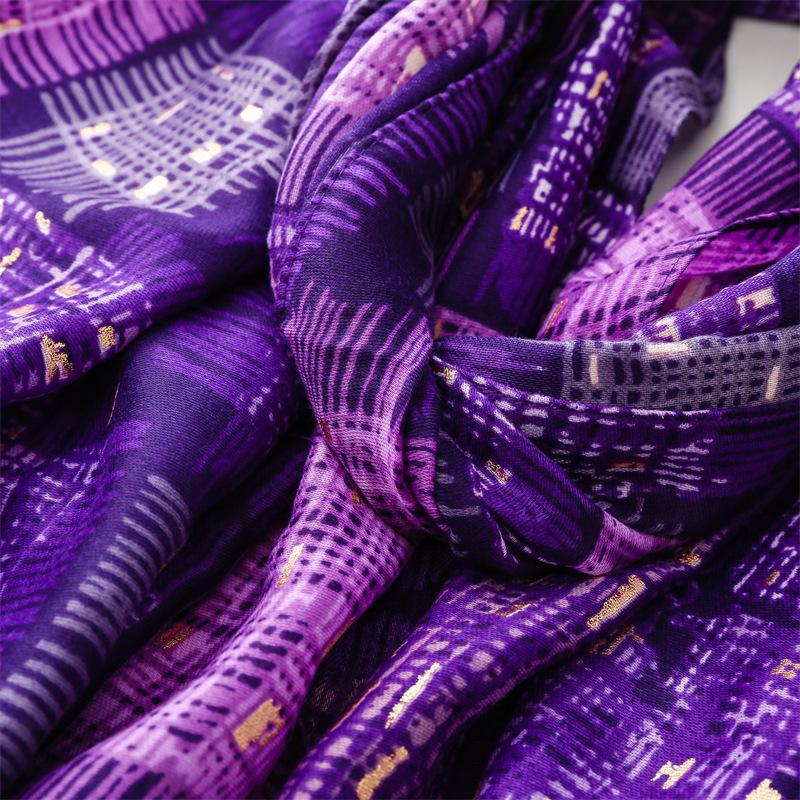 Winter Viscose Scarves Women Designer Gold Glitter Ombre Plaid Shawls And Wraps Pashmina Stole Bufandas Muslim Sjaal 180*90Cm