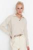 Women's Elegance Style Sweater Stone Soft Textured Basic Knitwear Sweater