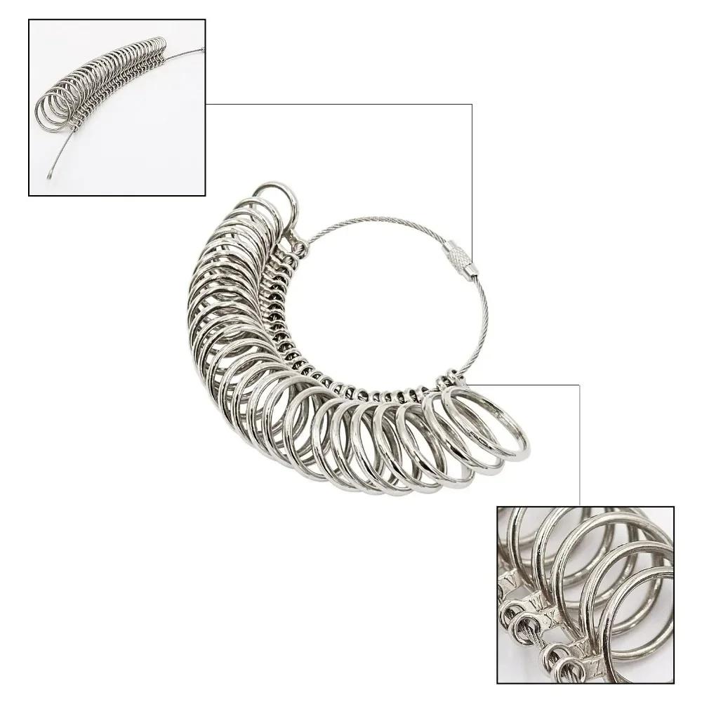 Metal HK/US/JP/UK/EU Ring Sizer Mandrel Rings Size Measure Tool Finger Gauge Kit Jewellery Sizing Tools for Men Women Steel