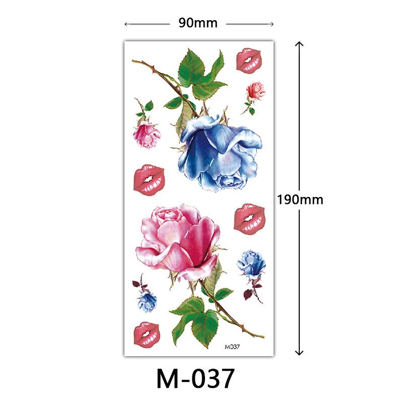 Waterproof Three-Dimensional Color Print Tattoo Sticker, Butterfly Flower Animal Tattoo