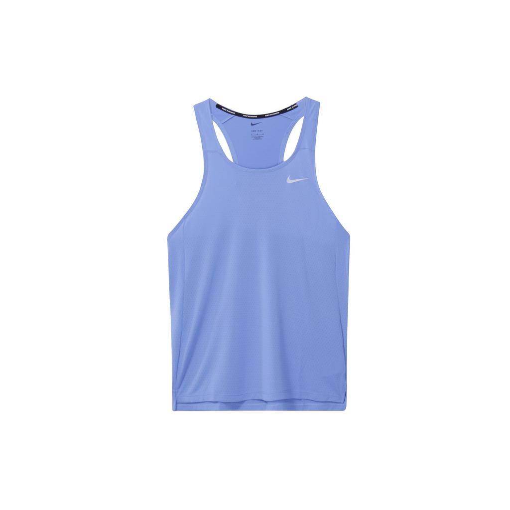 Nike Dri-Fit Quick-Dry Running Round Neck Slim Fit Solid Color Split Reflective Sleeveless Vest Men Tops Blue DQ4733-450