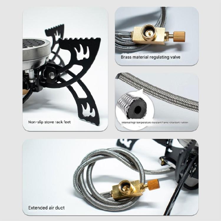 Foldable Camping Cooker  Burners Wind Resistant Flame 4 Leg Stability Compacts Portable Design for Outdoor Cooking