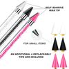 Diamond Painting Wax Picker Pen with 6 Replaceable Tips Crystal Handle Double End Rhinestone Pickup Tool for Nail Art Beads Gems DIY Crafts
