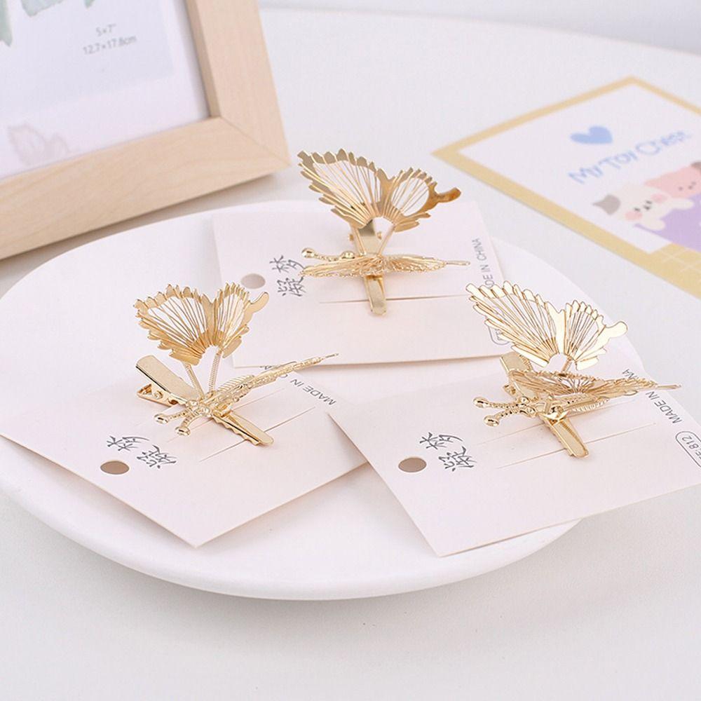 Spring Moving Butterfly Hairpin Gold Silver Bangs Hairclip Gift Butterfly Hair Clip