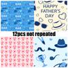 12 Pieces of Striped Father's Day Material Paper Fashion Basic Handbook DIY Background Photo Album Base Material Paper
