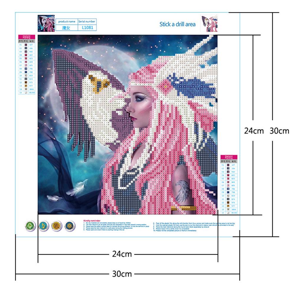 30x30cm Square DIY 5D Full Drill Beauty Eagle Cross Stitch Masonry  Home Decor