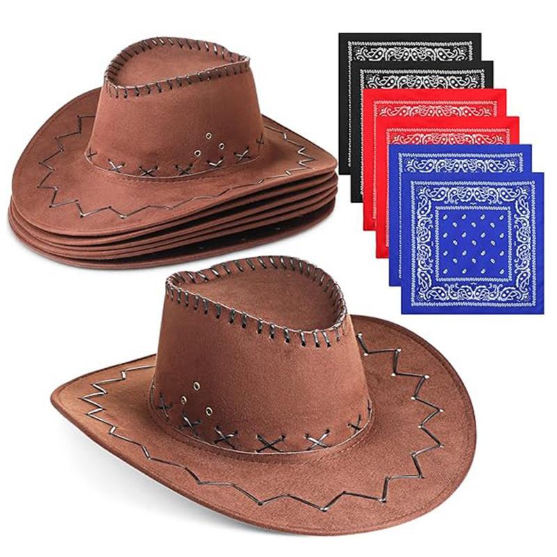 Fabric Cowboy Hat With Sun Shield For Cosplay And Holiday Celebrations