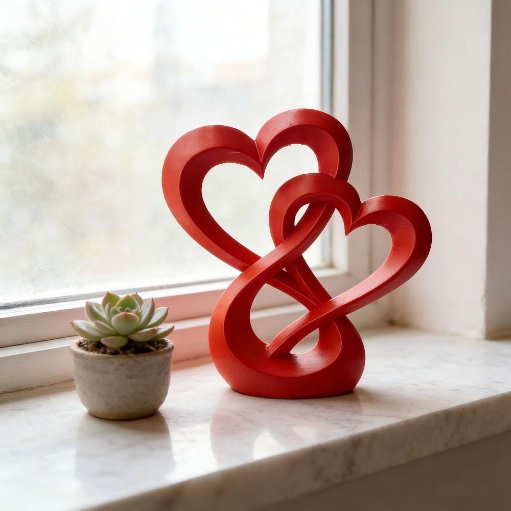 Sweet Car Interior Ornament Lovers Gifts Love Miniature Decoration Double Heart Ornament Wedding