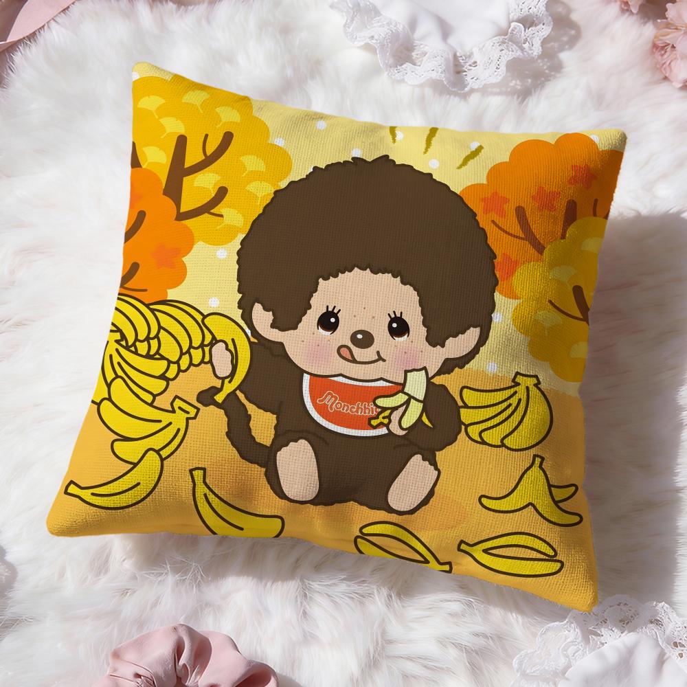 Tecknad M-Monchhichi Kuddfodral Premium Komfort Vändbart Kuddfodral - Två i Ett Design för Alla Rum & Bilinteriör