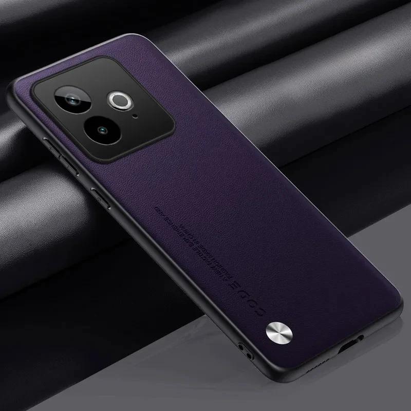 Für Realme GT 7T Hülle Einfarbiges PU-Leder Mattes Silikon TPU Schutzhülle für Realme GT7 T GT7T Stoßfest Hart Bumper
