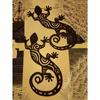 Hand-Forged Metal Gecko Wall Art, Geometric Lizard Sculpture for Boho Decor