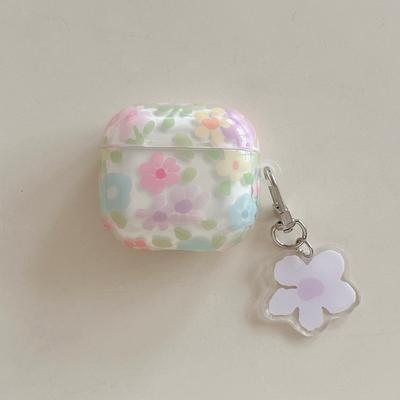Transparent Flower Is Suitable for AirPods Pro3 Protective Case Airpods4 Protective Case Active Noise Reduction Apple 3rd Generation Bluetooth Headset