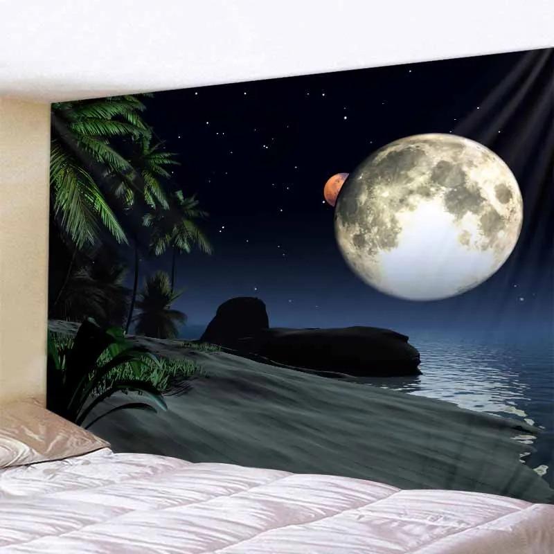 

Фоновая декорация тропическое растение гобелен воздушная пальма настенное панно нордический инс дом гостиная спальня тканевая живопись 74x94cm(29x37in)