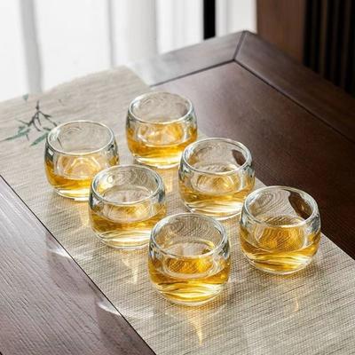 6 Stück Exquisite 80ml Teetasse Transparentes Glas Wasserbecher Hitzebeständig Trinkweinglas Teeutensilien