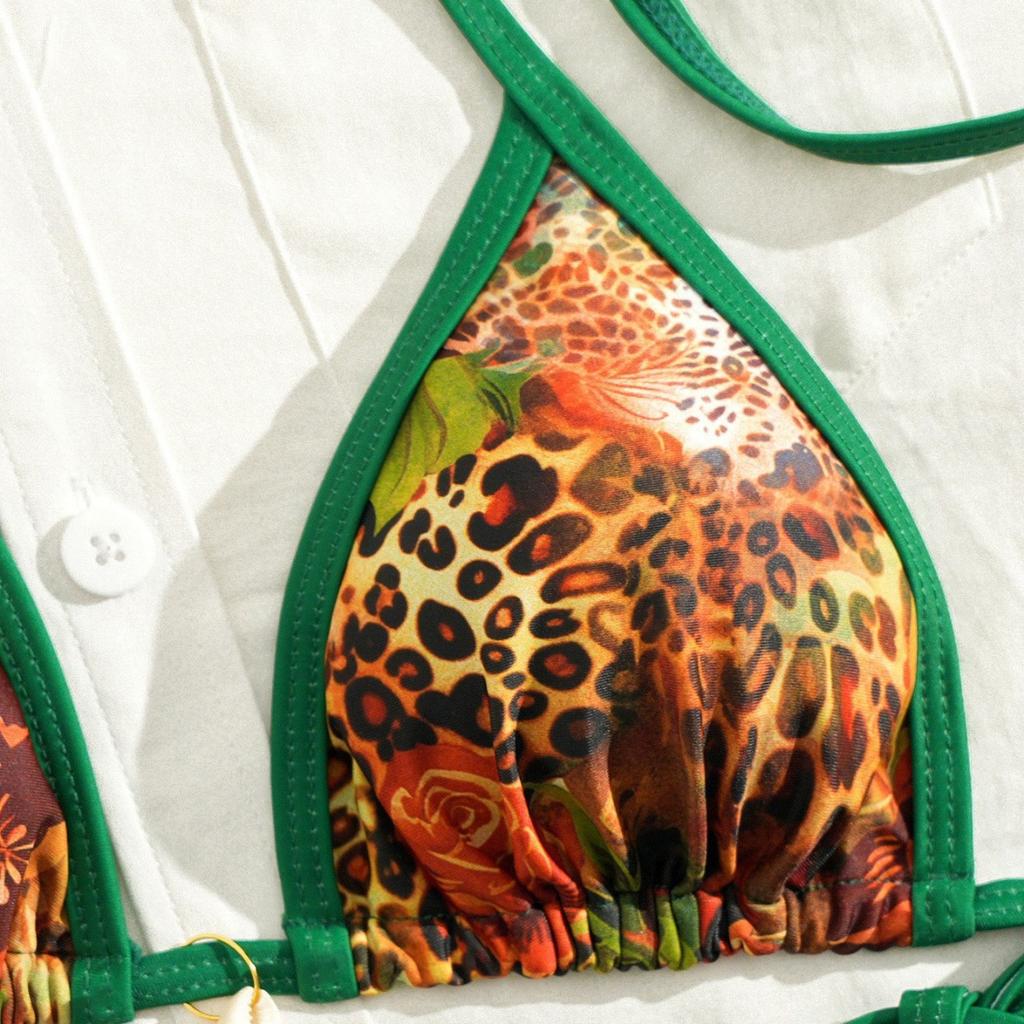 Swimsuit Women'S Direct Double Fabric Flower Sexy Lace-Up Bikini Small Breasts Gather