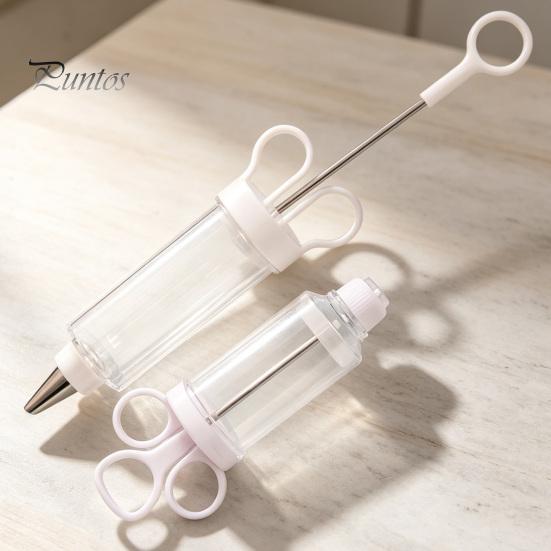 Professional Pastry Tools Cake Decorating Kit, Cupcake Icing Piping Tool with 6 Stainless Steel Nozzles, Clear Kitchen Gadgets for Bakers Set