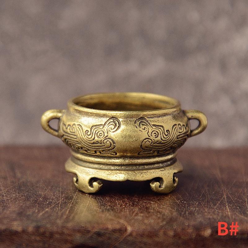 1PC Retro Copper Lotus Pocket Hollow Out Incense Sticks Burner Brass Incense Holder with Cover Sandalwood Cense Buddhism Home. Yellow