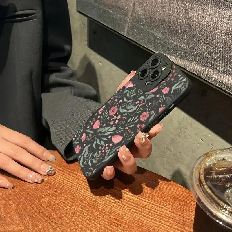Fresh Rainbow Floral Art Print Phone Case for iPhone 17 16 15 14 13 12 11 Series Pro Max Plus Double Layer Protection