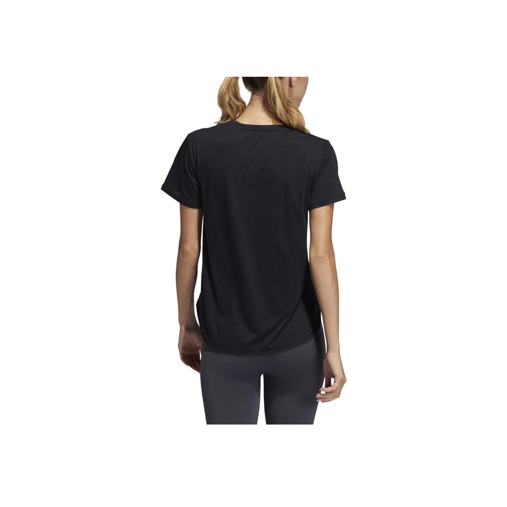 Adidas Solid Color Simple Casual Short Sleeve T-Shirt Women Tops Black GQ9417