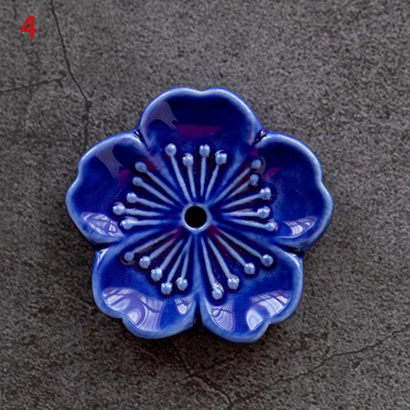 Cherry Blossom Incense Burner Home Ceramic Decor Incense Stick Holder Aromatherapy Censer Office Teahouse Ornament