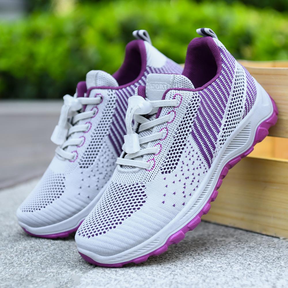 Changfengshu Women's Shoe Processing Customization New Mesh Casual Shoes Soft Sole Comfortable Single Shoes Daily Versatile Mother Shoes