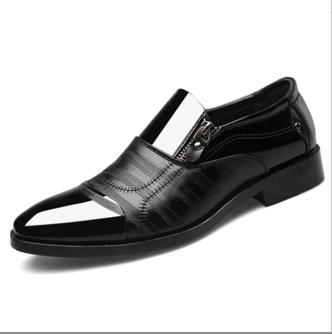 Leather Shoes Men  Business Oxford  Breathable Patent Leather Formal Shoes Plus Size Man Office Wedding Flats Male Black