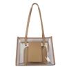2pcs/set Elegant Transparent Jelly Bag PU Leather Handbag Clutch Bag Clear PVC Shoulder Bag  Travel