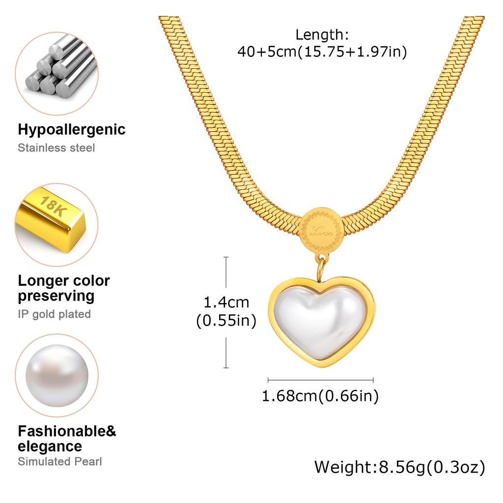 Vnox Diverse Heart Pendant Necklace For Women Girls, Stainless Steel Shell CZ Crystal Charm Choker, Fashion Jewelry Party Gifts