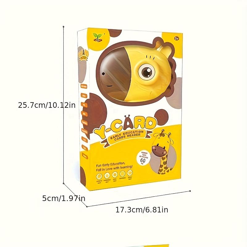 Giraffe Card Reader with 60 Double Sided Cards,Learning Machine for Reading and Writing Skills,Realistic Animal Sounds, Easy Operation,Volume Control