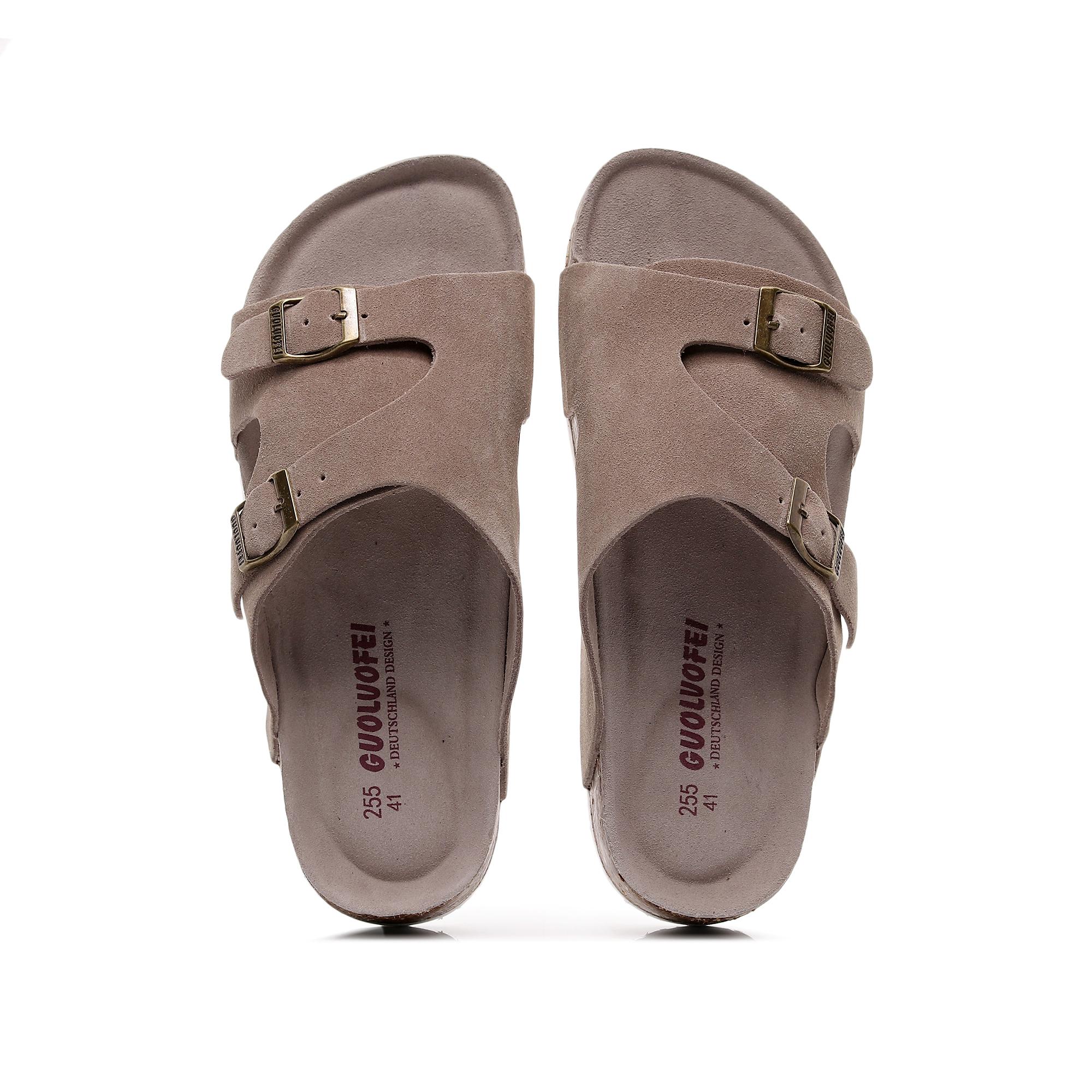 

Классические мужские сандалии из натуральной кожи с пробковым узором, тапочки, роскошные фирменные туфли с пряжкой и ремешком на плоской подошве 46