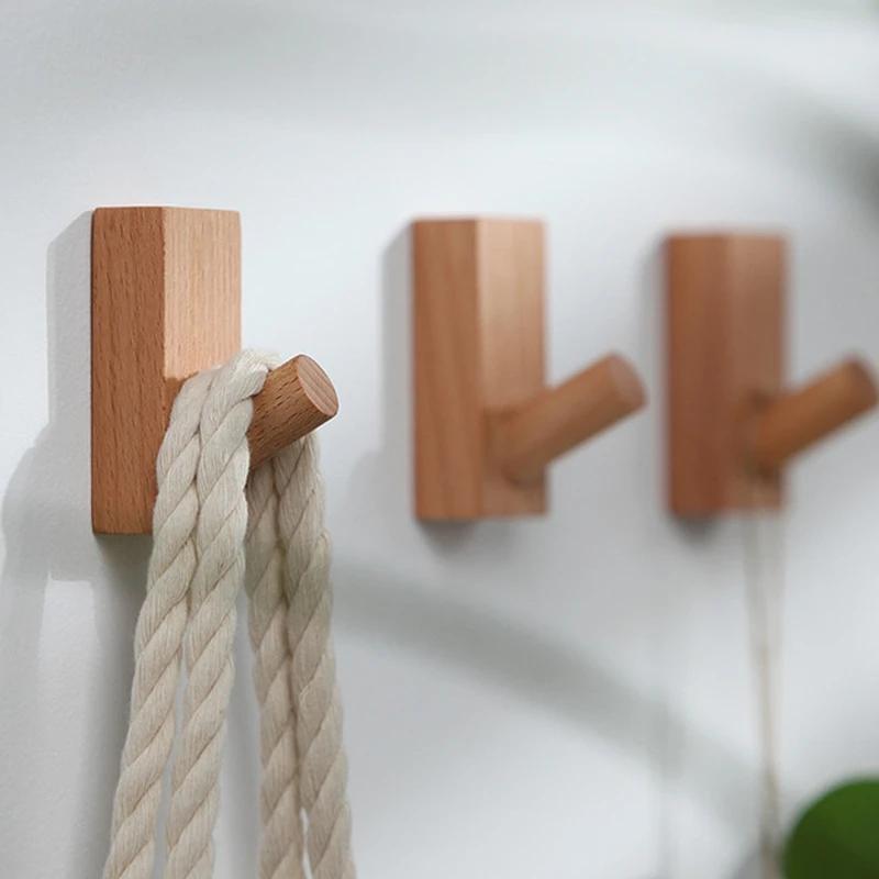 3 adet/grup Siyah Ceviz Kayın Ahşap Elbise Askısı Duvara Monte ceket askısı Dekoratif Anahtarlık Şapka Eşarp Çanta Askıları Banyo Odası Rafı
