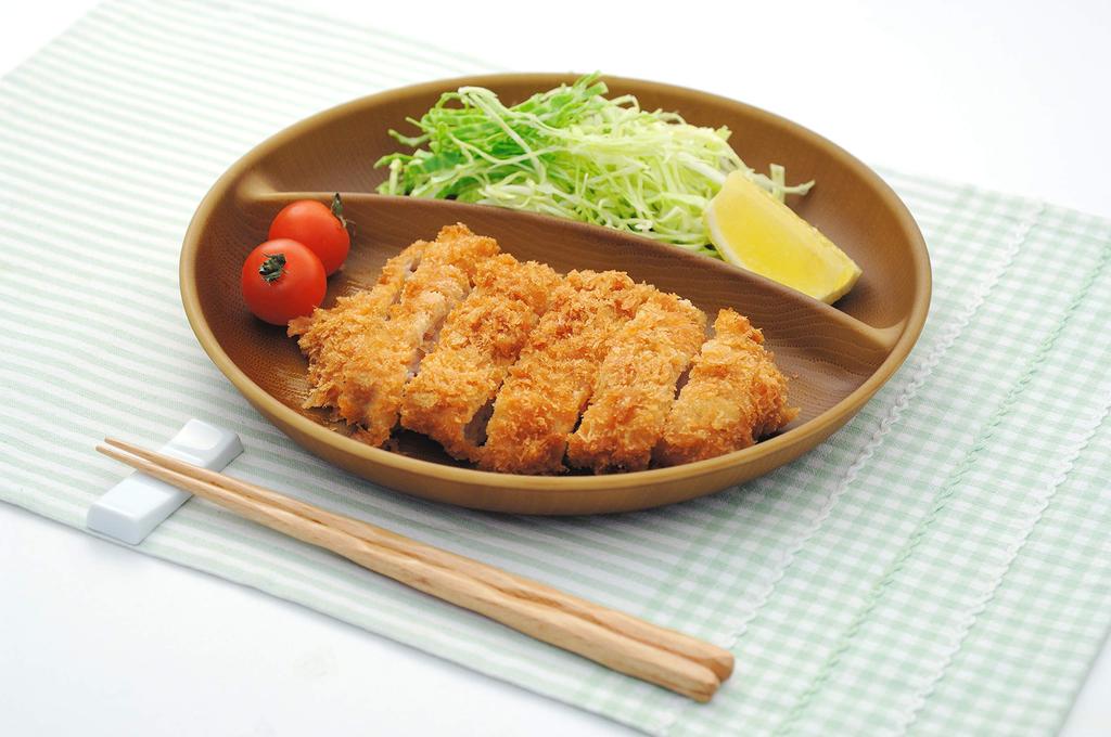 Showa Microwaveable Wood Grain One-Plates, Light Brown, 2-Piece Set, Resin, Shatter-Resistant, Wood Grain Design