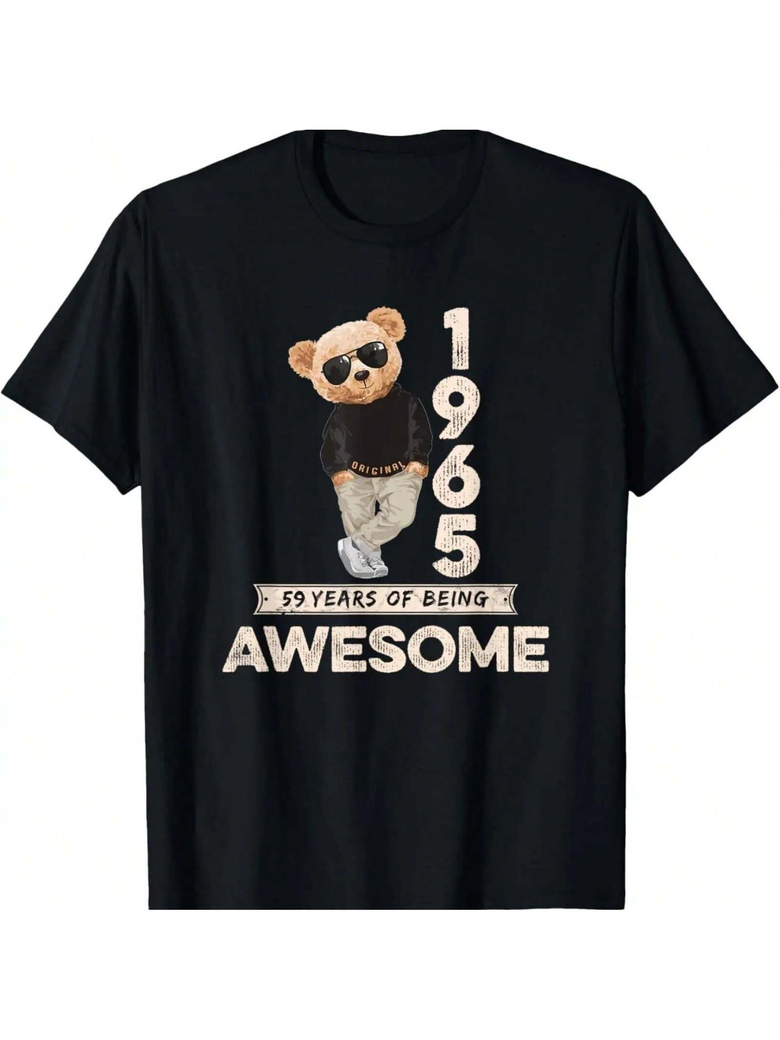59th Birthday unisex Wo unisex 1965 Original Awesome Teddy Bear T-Shirt S разноцветный