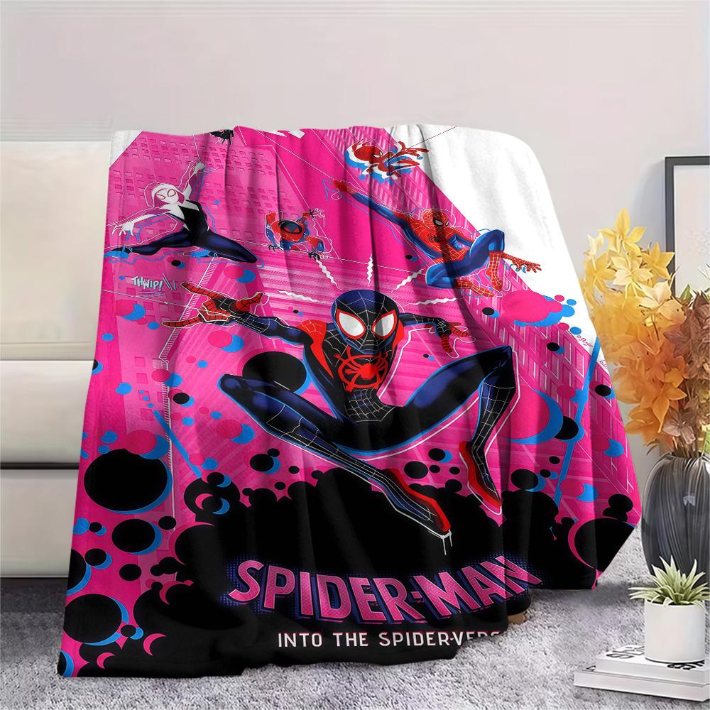 1PC Spider-Man Print Flannel Blanket, High quality Comfortable for All Seasons, Home Decor, Warmth and Comfort, Perfect for Christmas Gifts