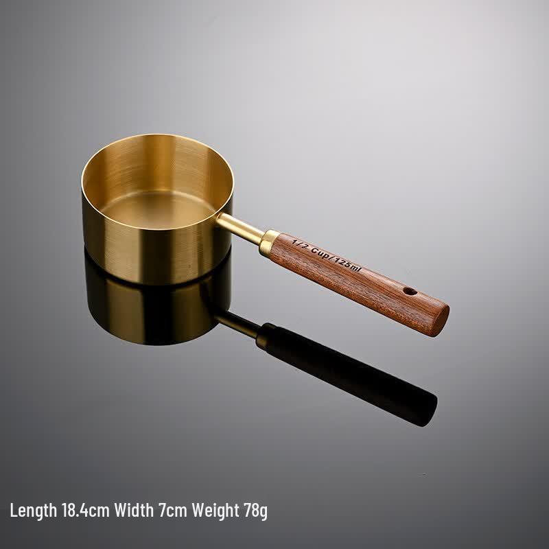 Qianxing Stainless Steel Measuring Set with Acacia Wood Handle