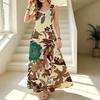 Summer Floral Maxi Dress Sleeveless Lightweight Flowy Skirt,Stylish for Picnics,Beach Vacation,Casual Wear Spring Autumn Layering