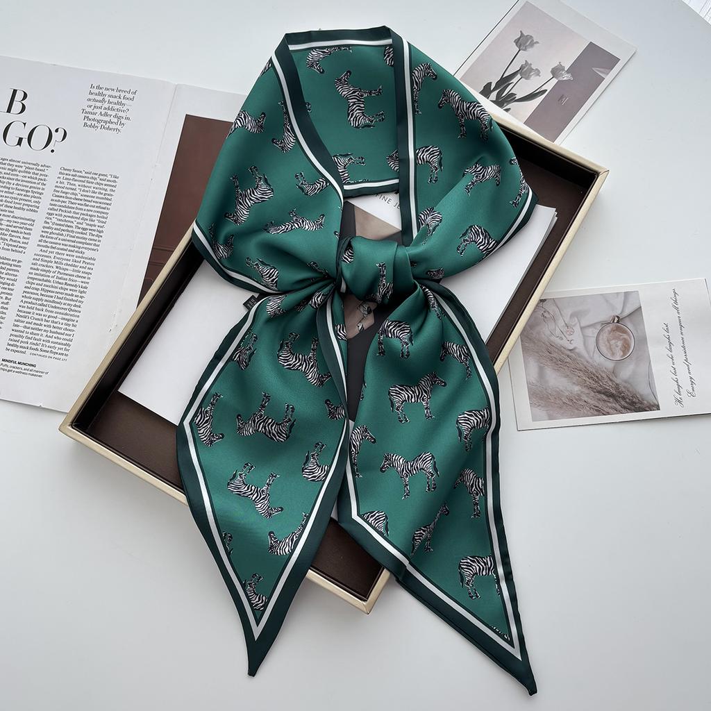 Luxury Print Scarf Skinny Ribbon Hairbands Women Neck Kerchief Foulard Hair Bands Scarves Bag Handle Ribbon 145*14Cm