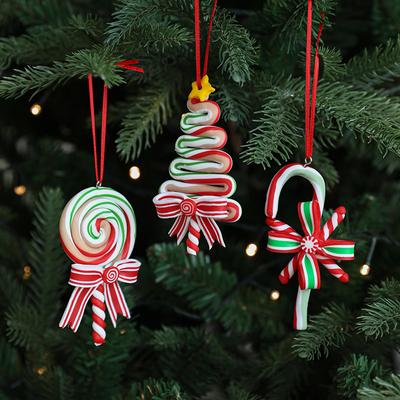 Bastonetes de Doces de Natal Enfeites Pendentes Pingente para Árvore de Natal Pirulito Atmosfera de Festa de Ano Novo em Casa Decoração DIY Presentes para Crianças