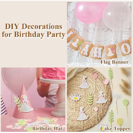 Honoson Set of 200 Pcs Silly Goose Confetti Birthday Party Decorations DIY Supplies Silly Goose Table Decoration Birthday Party(Pink)