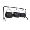Halloween Cauldron Decorations ABS Iron Flame Pattern Mysterious Black Witches Candy Bucket for