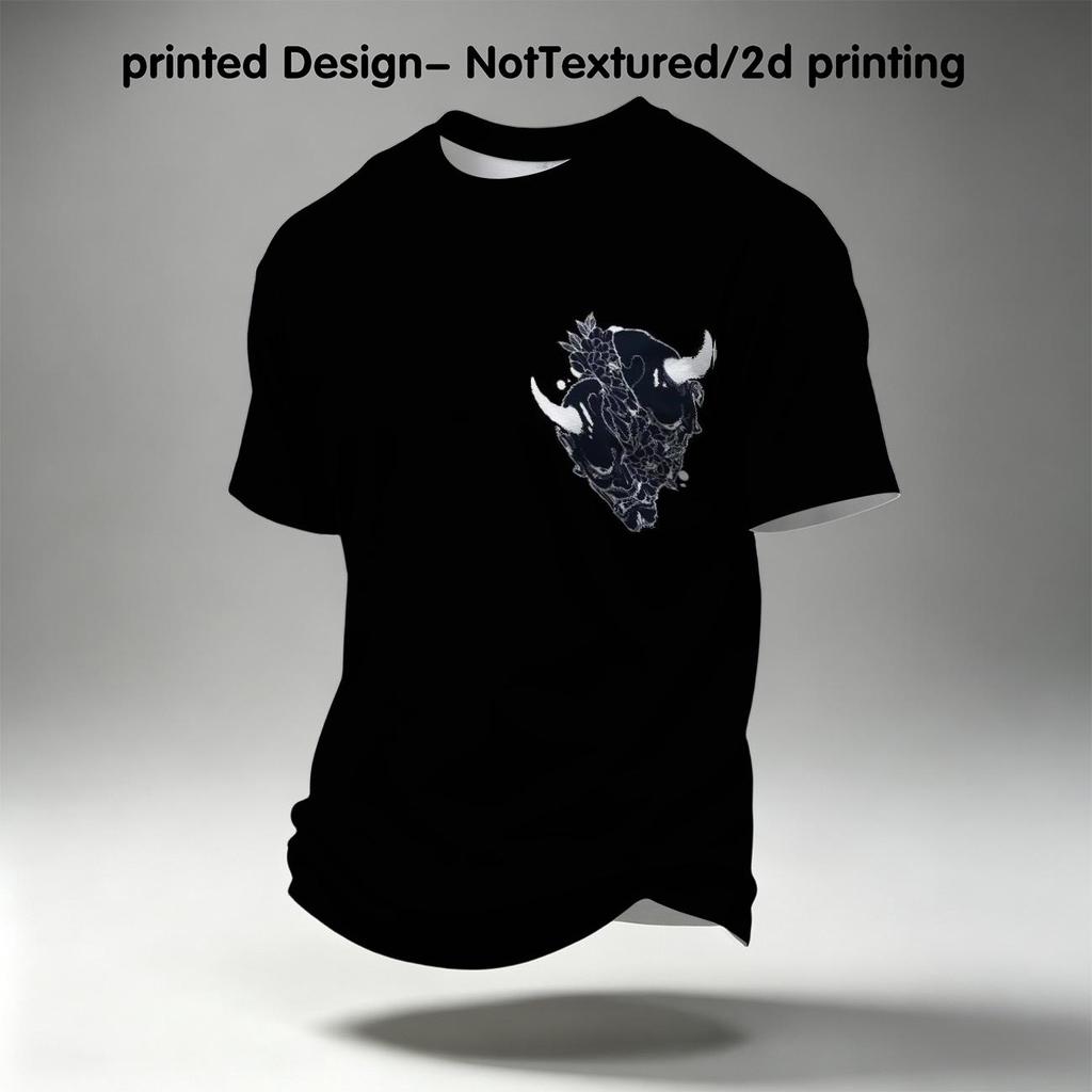 Men's Breathable T-Shirt - Funny 2D Creative Day of the Dead Print, Casual Daily Comfortable Top