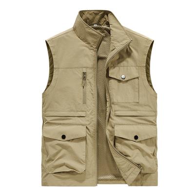 Spring and Autumn Men's Casual Vest Outdoor Sports Breathable Thin Coat Fishing Vest
