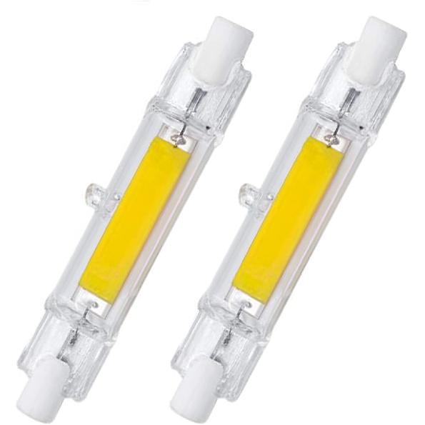 CTKcom 78 Mm/3.1 In R7S LED Bulb (2 Pack) 120V 10W White 6000K T3 J Type Halogen Bulb Replacement 100W Halogen Bulb Equivalent Double Ended