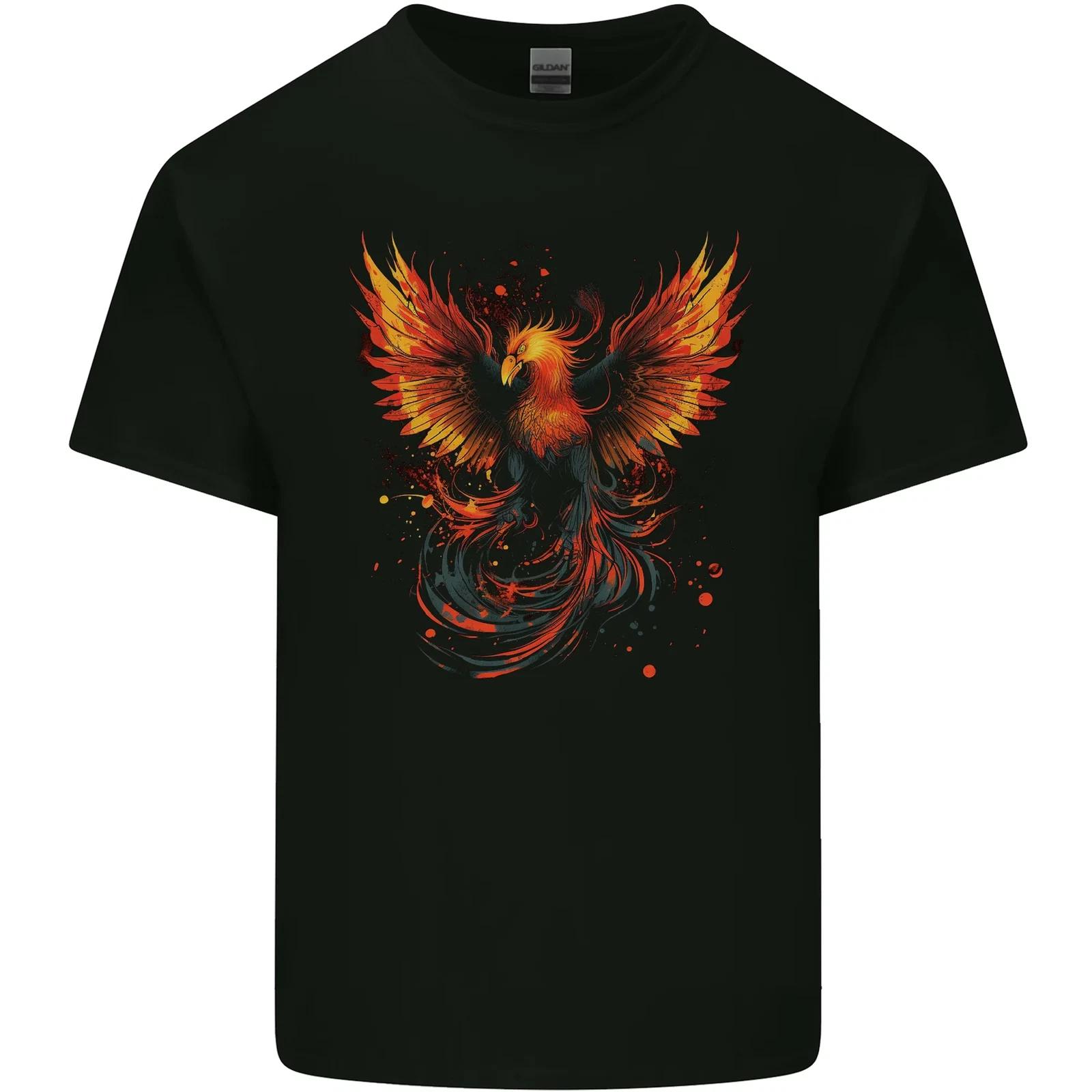 A Phoenix Rising From the Flames Fantasy Kids T-Shirt Childrens M
