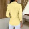 Women's Color Shirt Collar Long Sleeve Casual Loose Flared Cotton Linen Top