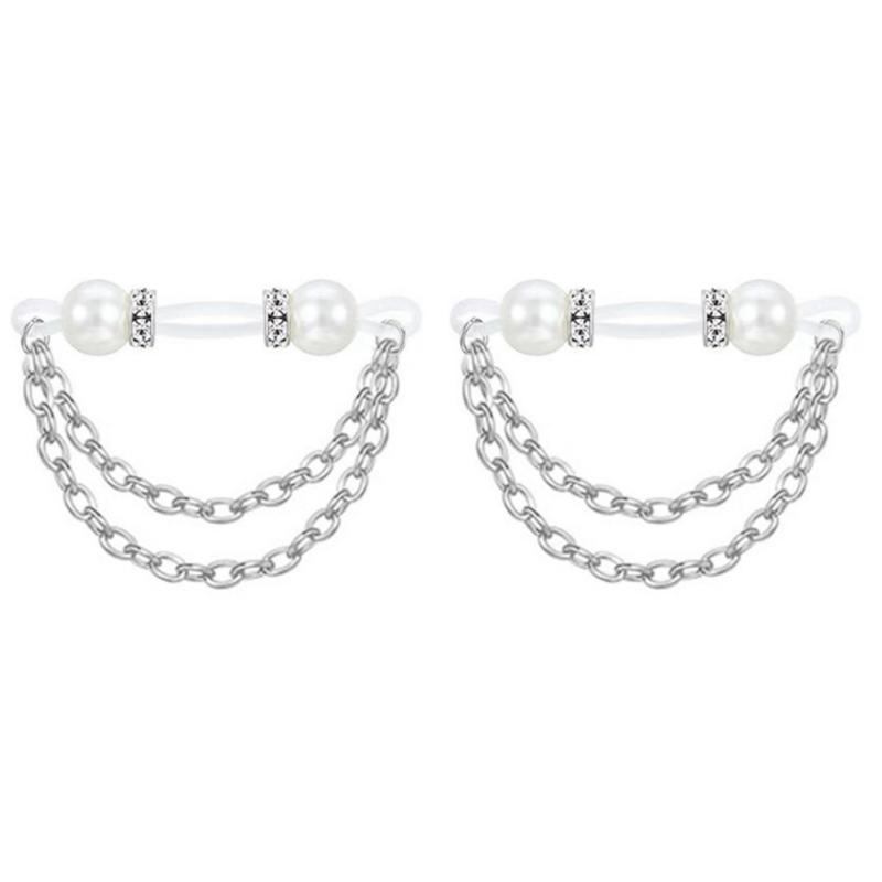 New 1 Pair Adjustable Fake Nipple Rings No-Pierce Acrylic Nipple Rings With Glitter Beads Perfect For Party