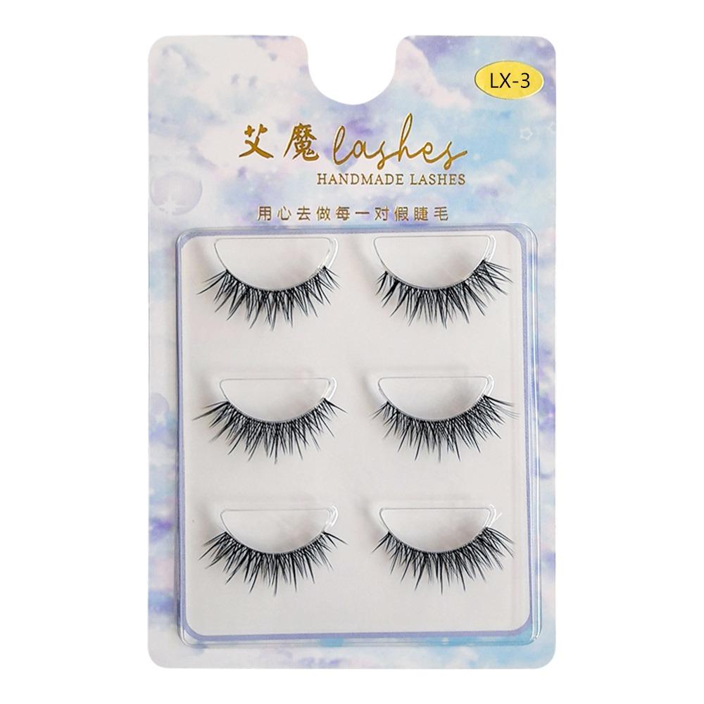Fluffy Thick Cat Eye Eyelashes Natural Fake Lashes Handmade False Eyelash  Women's Beauty