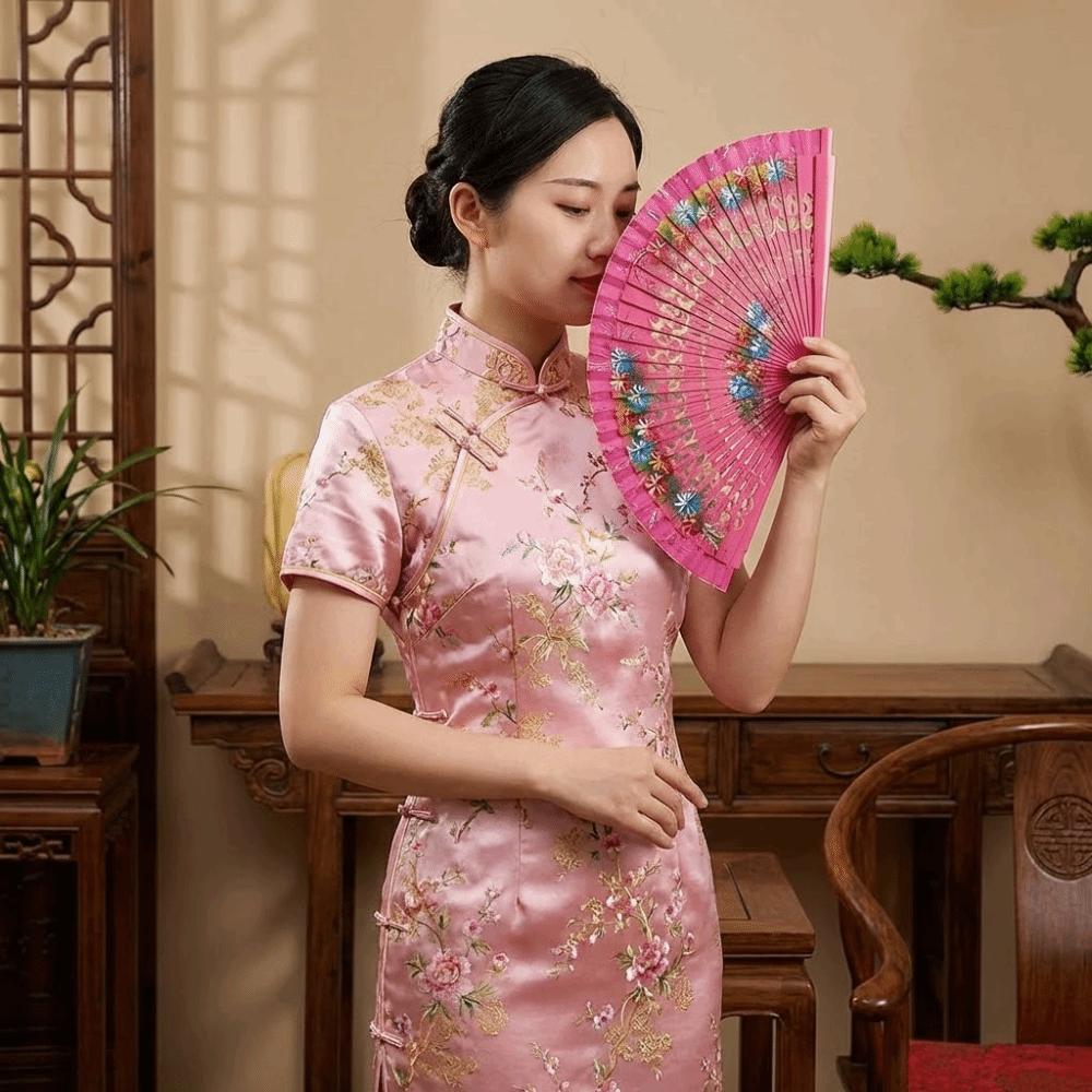 Hand Crafted Hand-painted Fan Colorful Spanish Wood Fan Hand Fan Chinese Style Fan Home Ornaments